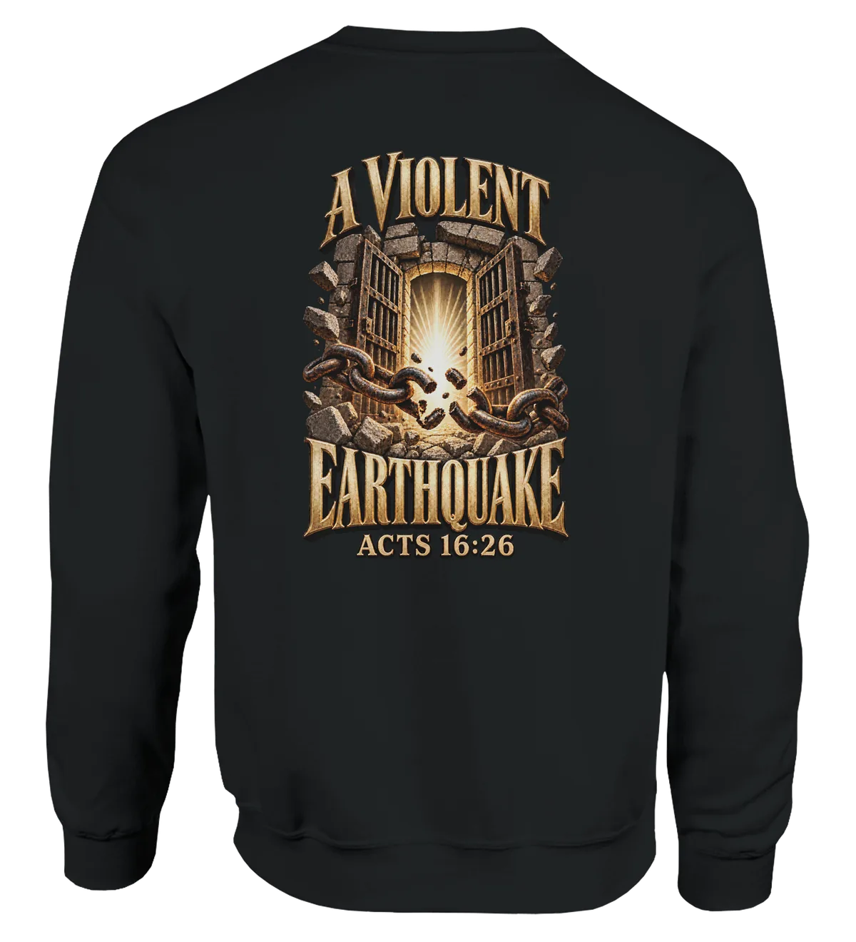 A violent earthquake | Sweatshirt — black back