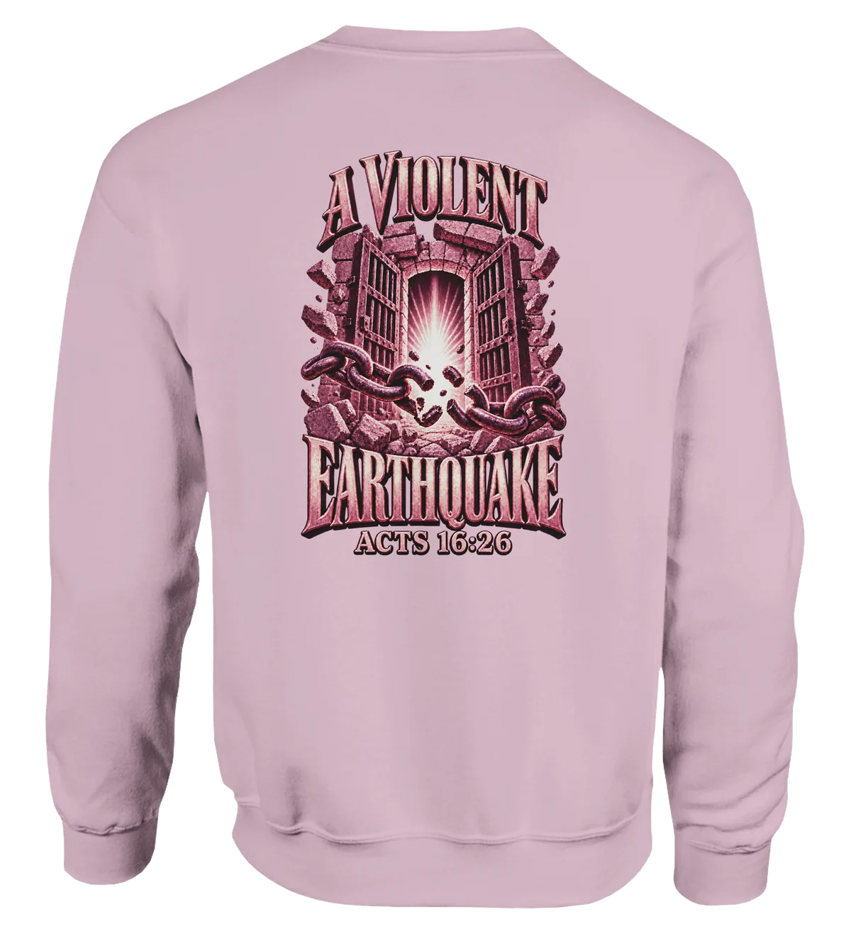 A violent earthquake | Sweatshirt — light pink back