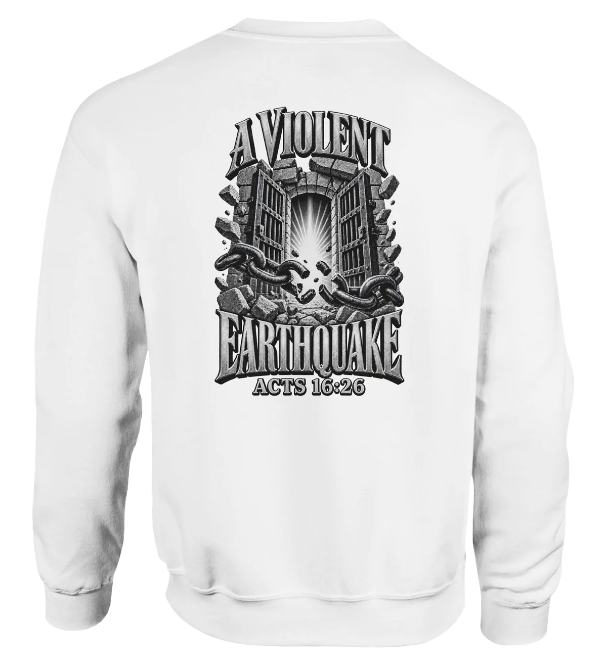A violent earthquake | Sweatshirt — white back
