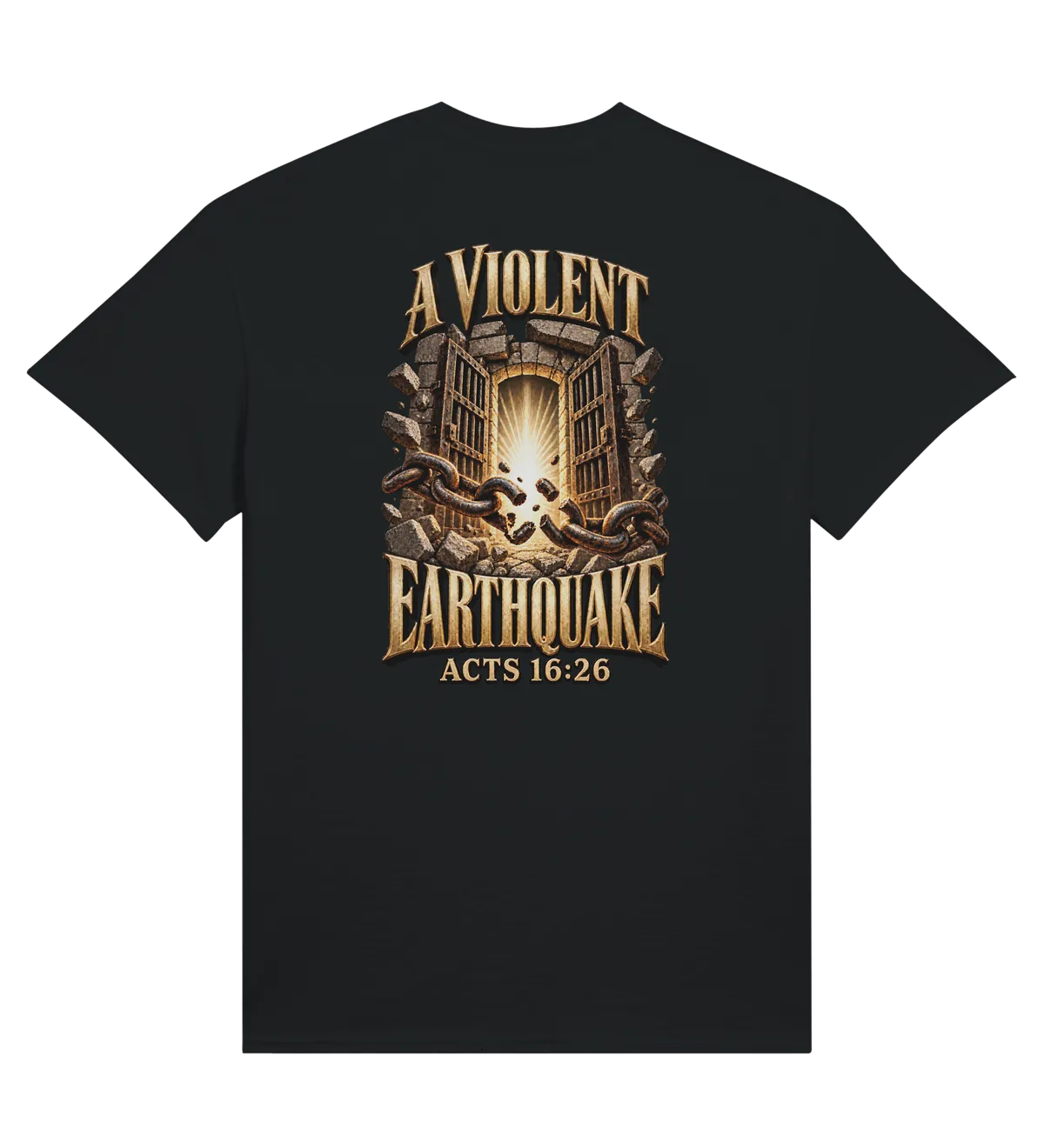 A violent earthquake | T-shirt — black back