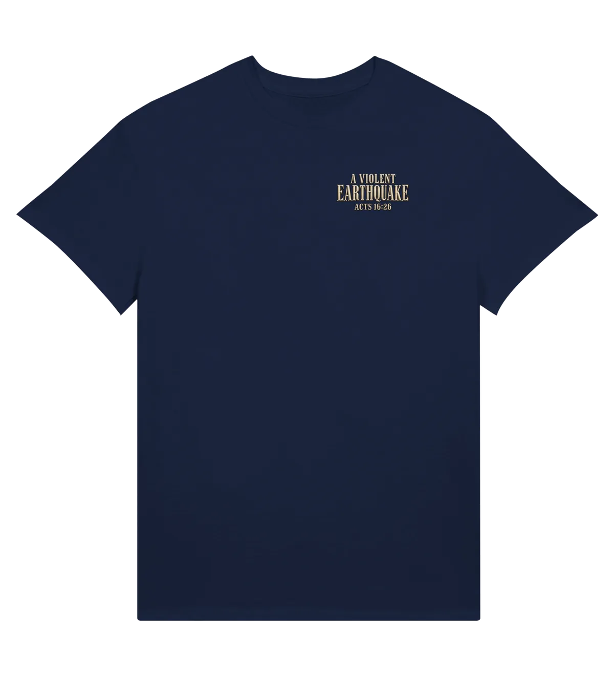 A violent earthquake | T-shirt — navy front