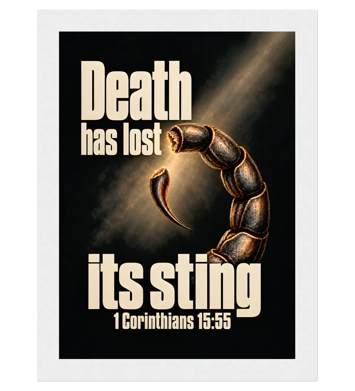 Death has lost its sting | Framed Poster — 13x18cm white