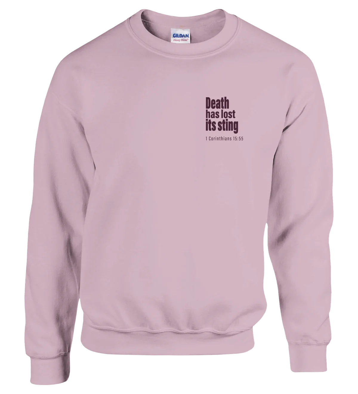 Death has Lost its Sting | Sweatshirt — light pink front