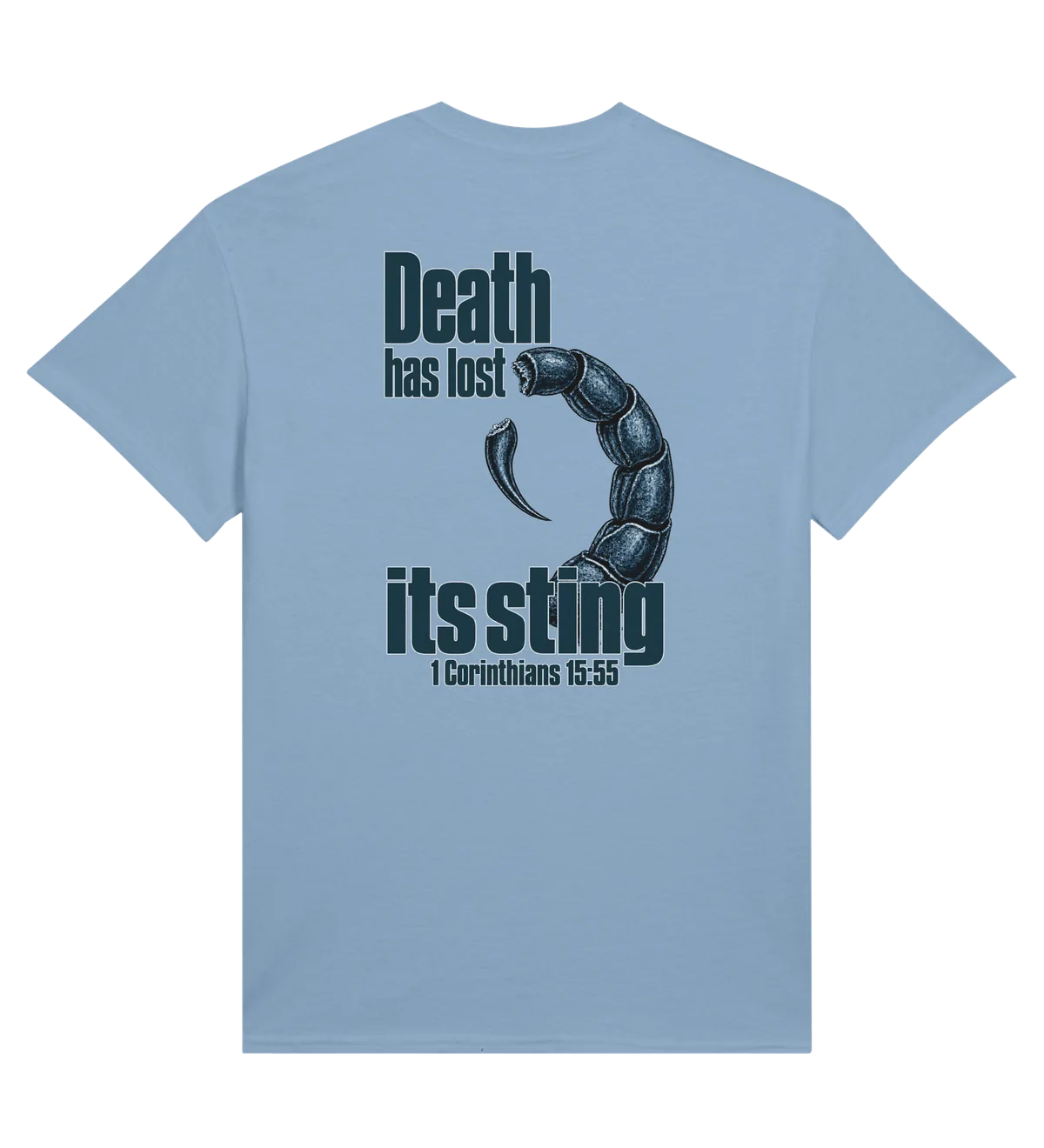 Death has Lost its Sting | T-shirt — light blue back