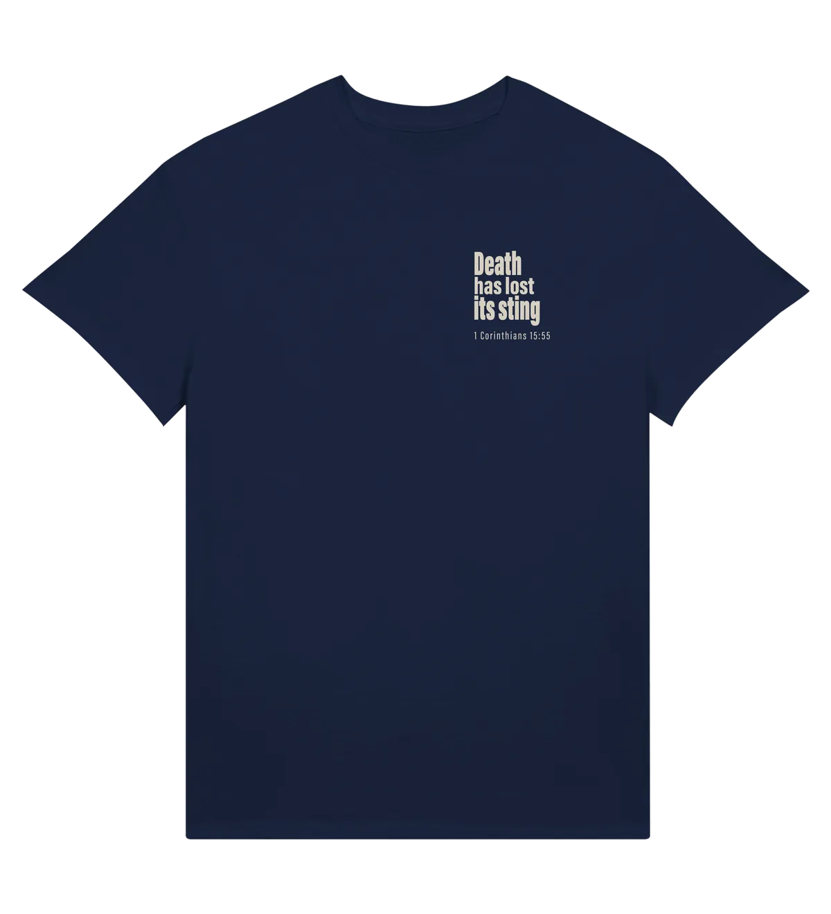 Death has Lost its Sting | T-shirt — navy front