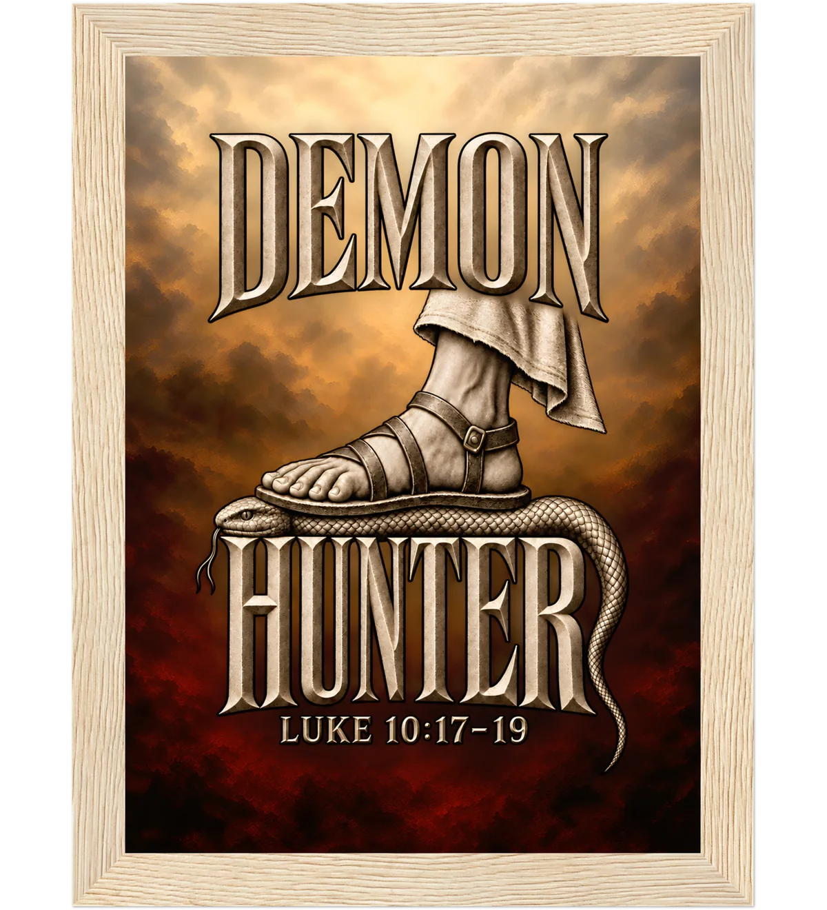 Demon Hunter – Framed poster – 13×18 cm – natural wood