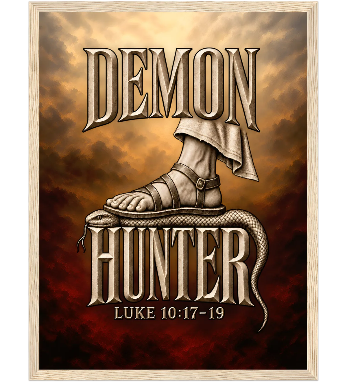 Demon Hunter – Framed poster – 30×40 cm – natural wood