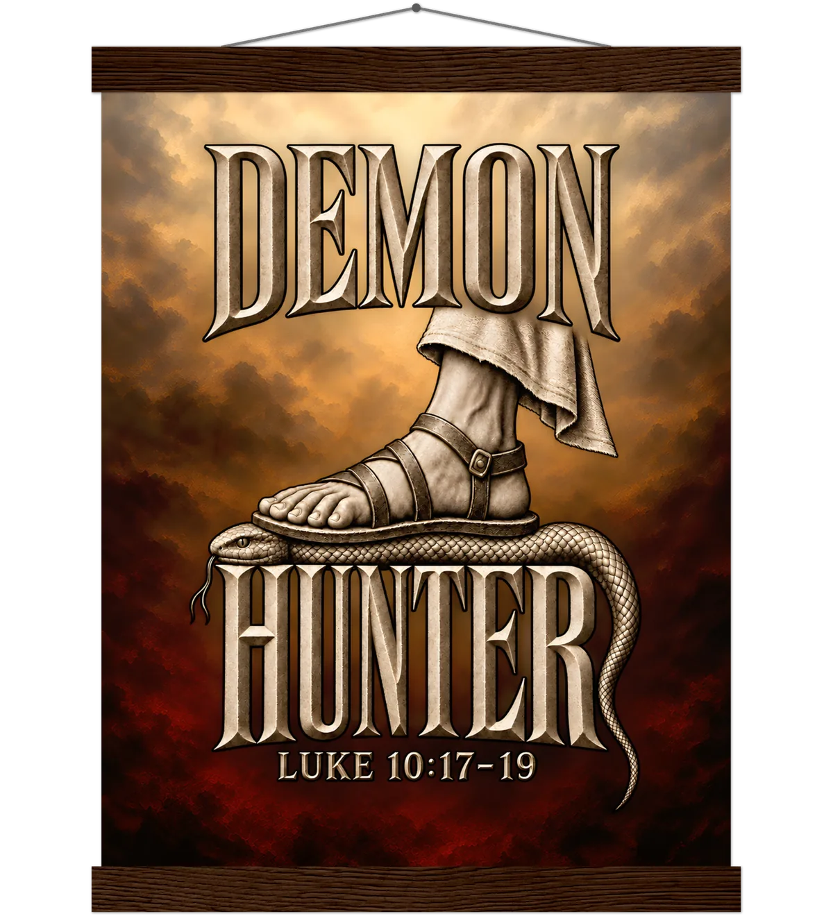 Demon Hunter – Poster with hanger – 30×40 cm – dark wood