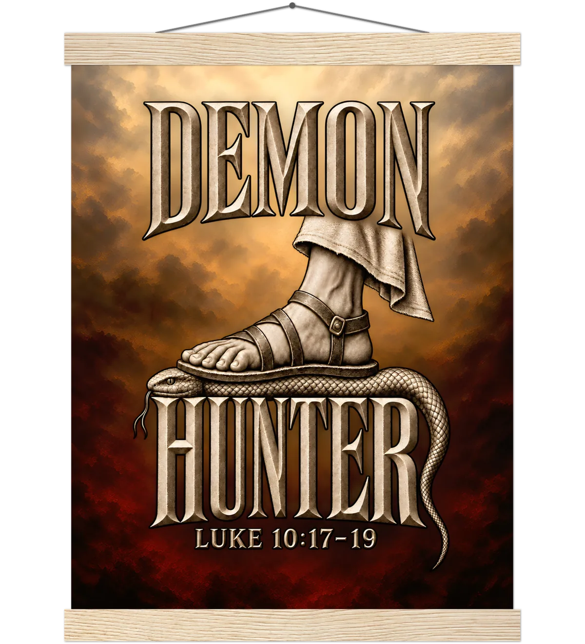 Demon Hunter – Poster with hanger – 30×40 cm – natural wood