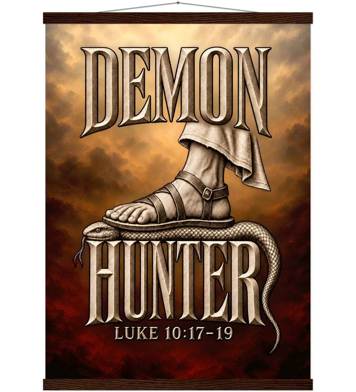 Demon Hunter – Poster with hanger – 50×70 cm – dark wood