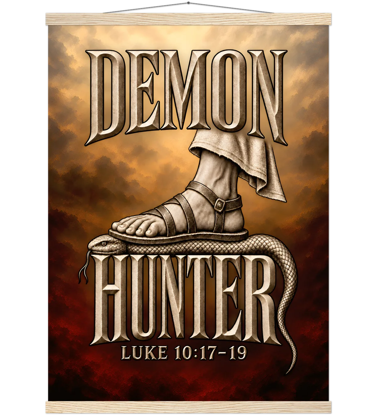 Demon Hunter – Poster with hanger – 50×70 cm – natural wood