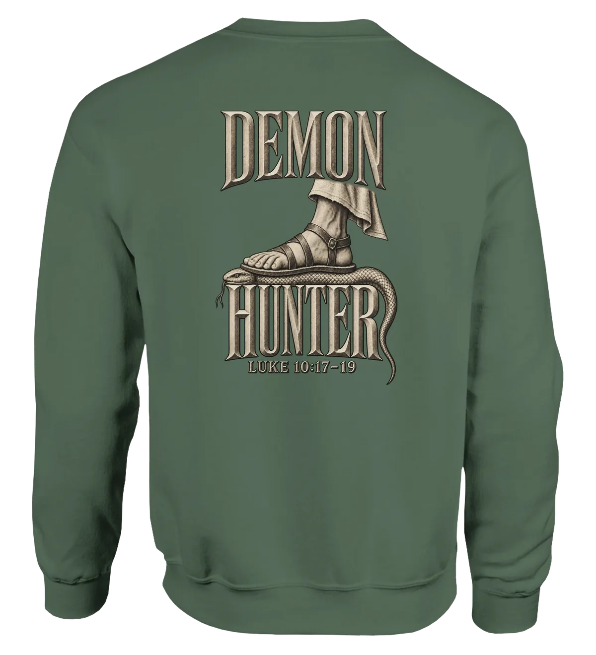 Demon hunter | Sweatshirt — military green back