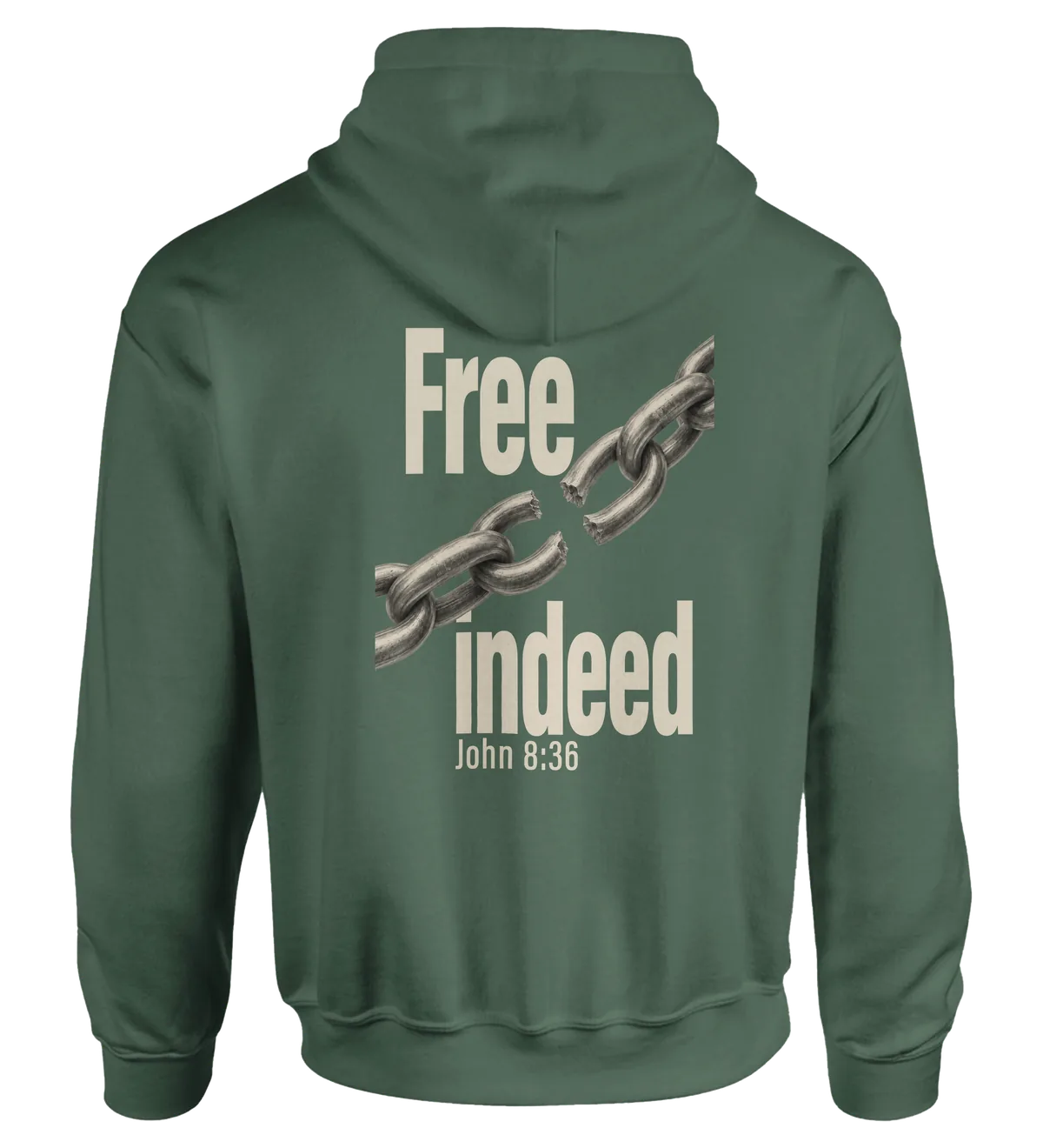 Free Indeed | Hoodie — military green back