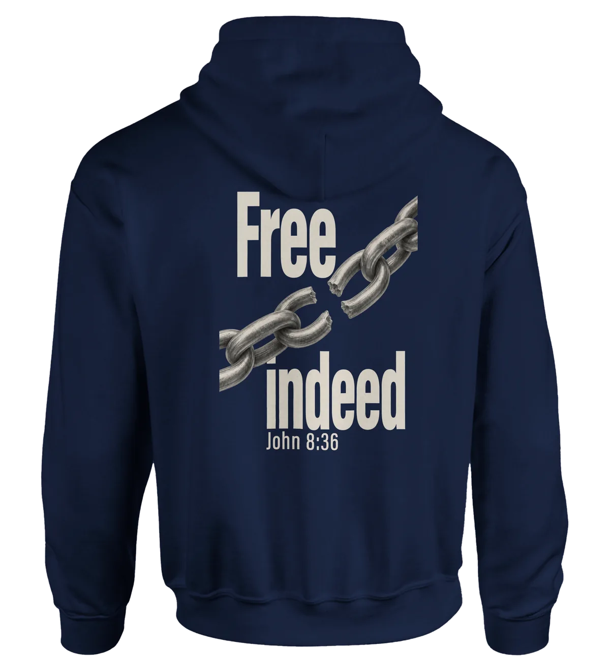 Free Indeed | Hoodie — navy back