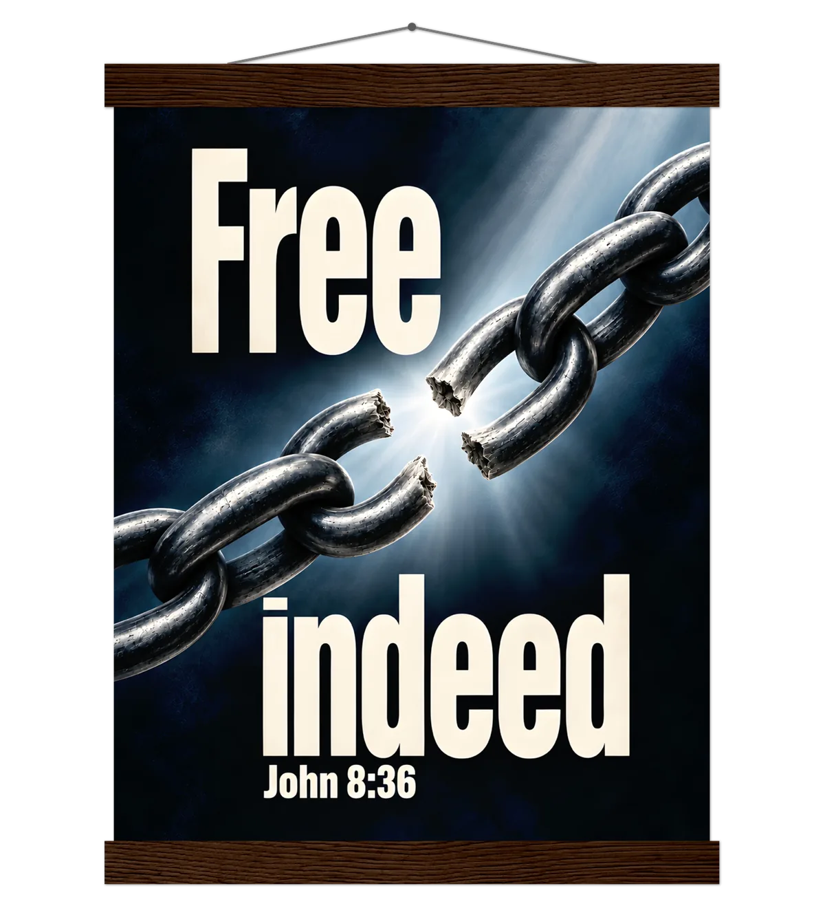 Free Indeed | Poster with hanger — 30x40cm dark wood