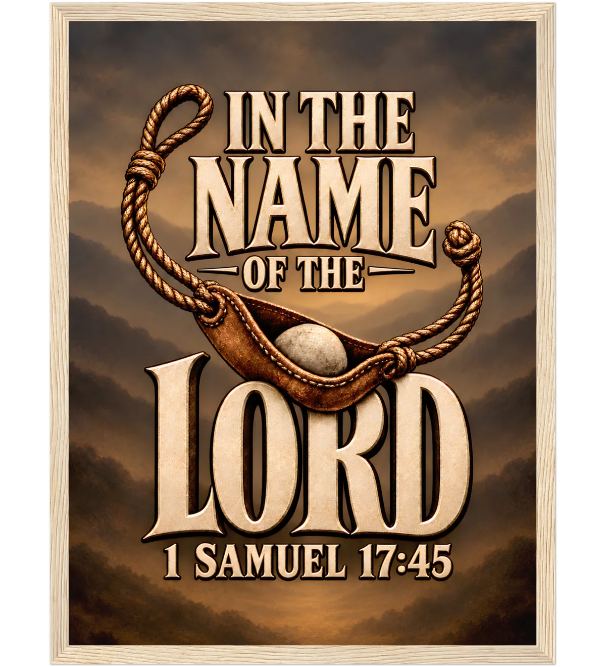 In the name of the LORD – Framed poster – 30×40 cm – natural wood
