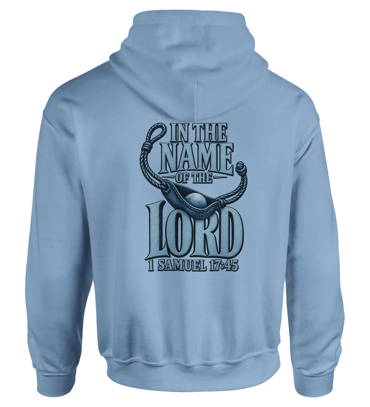 In the name of the LORD | Hoodie — light blue back