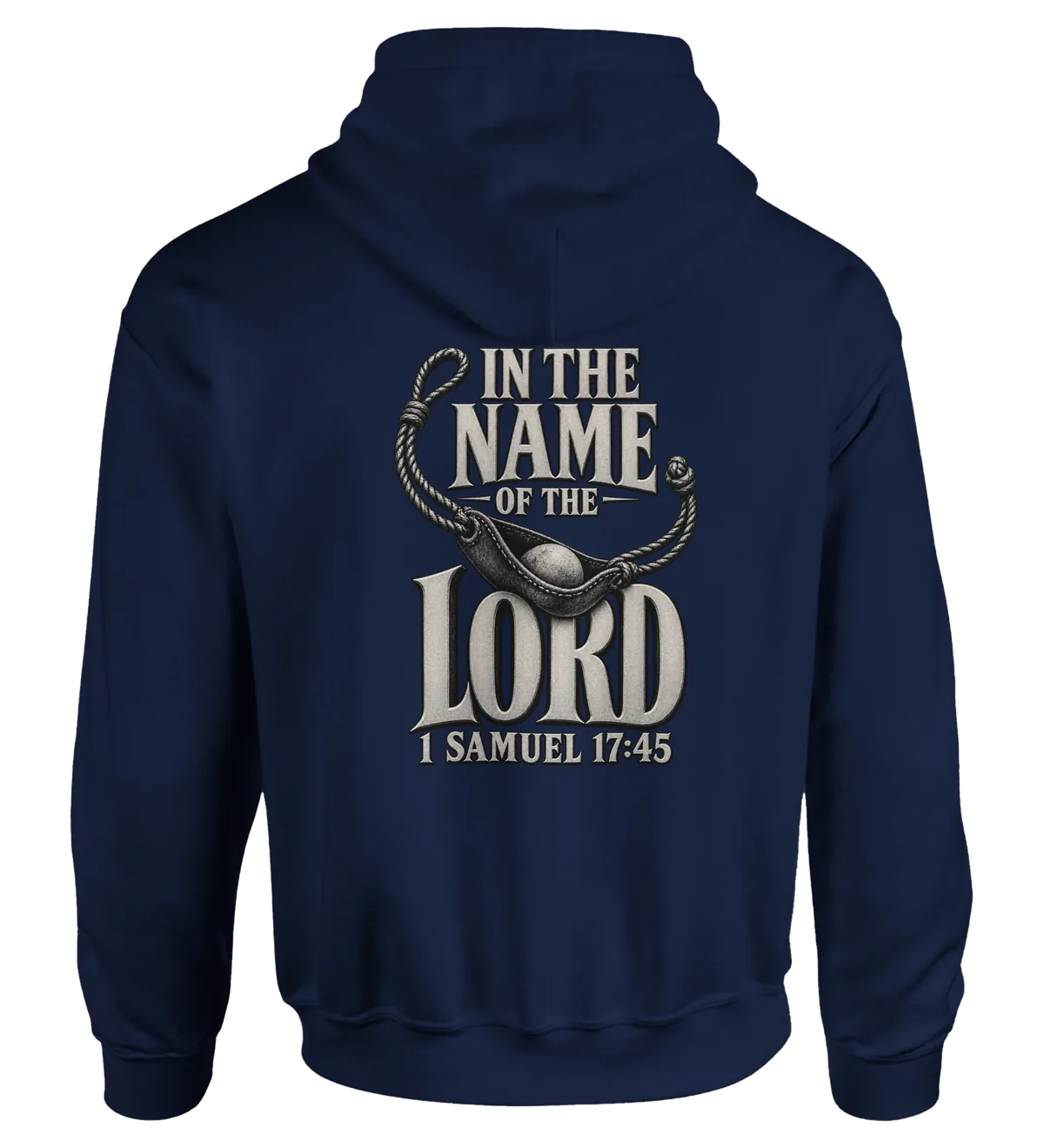 In the name of the LORD | Hoodie — navy back