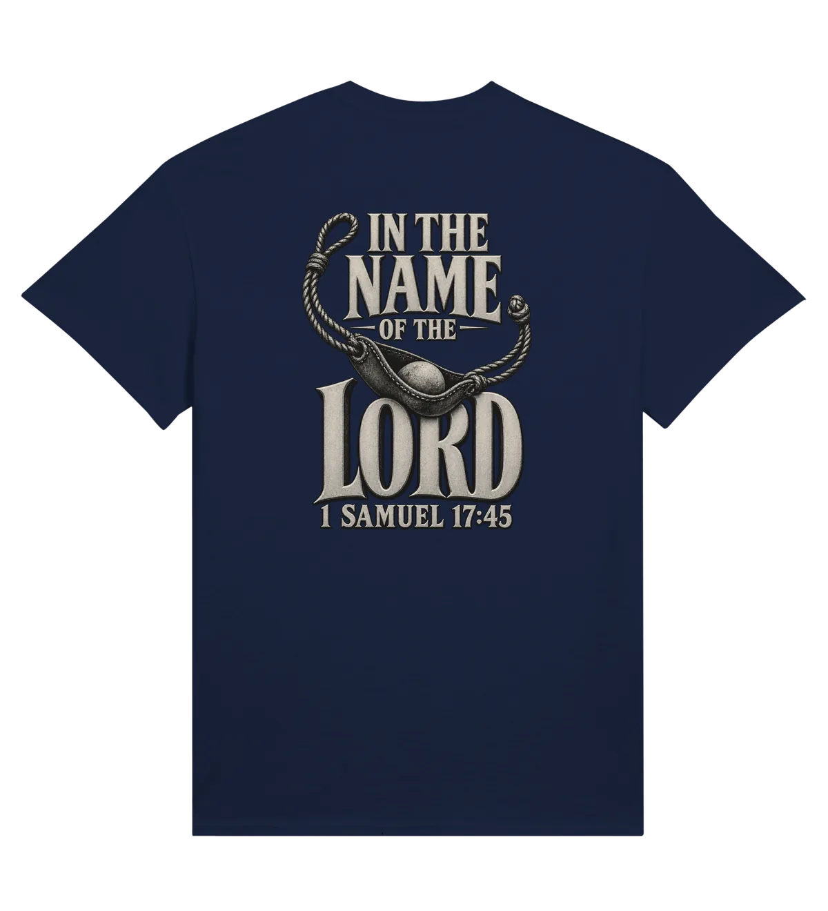 In the name of the LORD | T-shirt — navy back