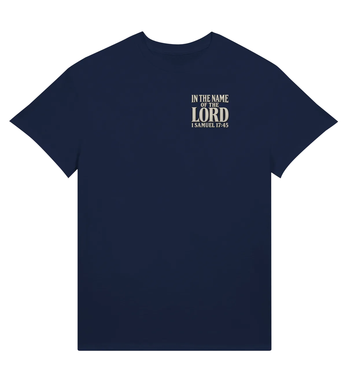 In the name of the LORD | T-shirt — navy front