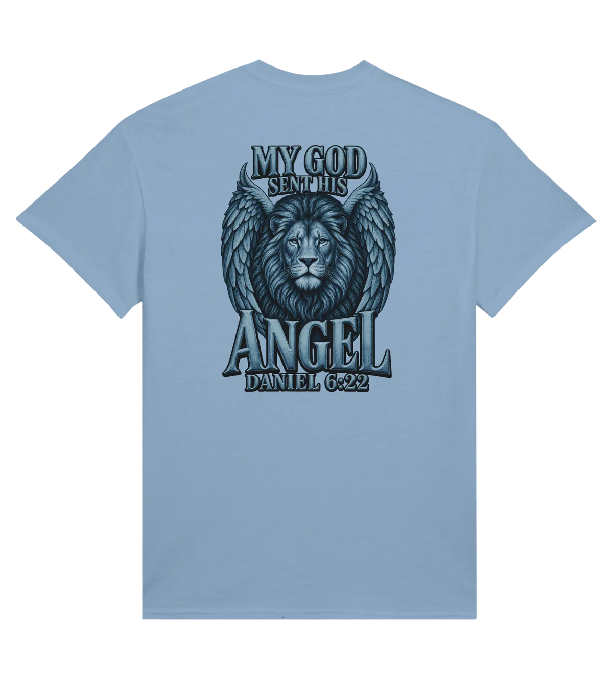 My God sent his angel | T-shirt — light blue back
