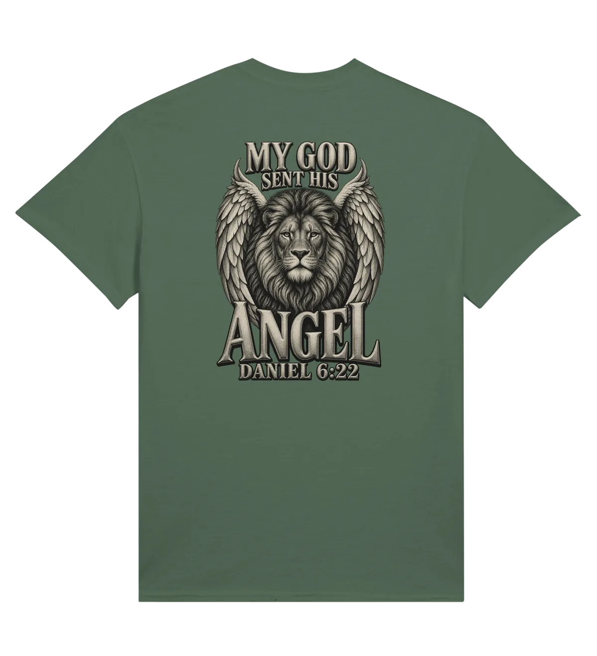My God sent his angel | T-shirt — military green back