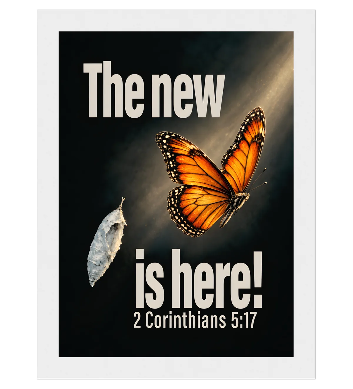 The New Is Here | Framed Poster — 13x18cm white