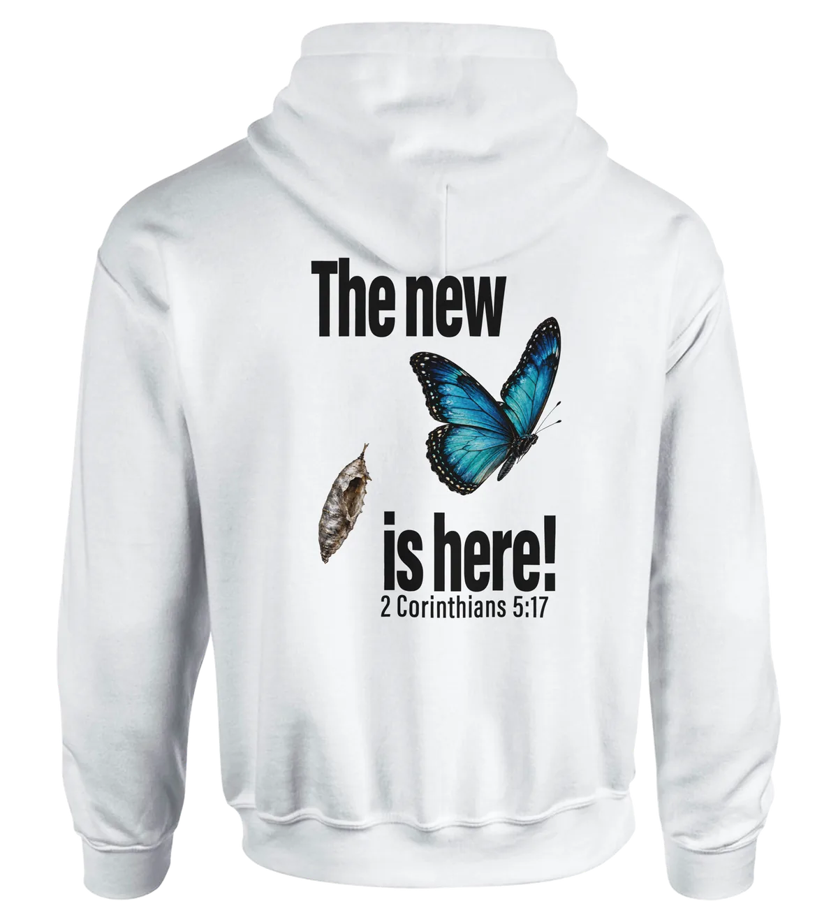 The New is Here | Hoodie — white back