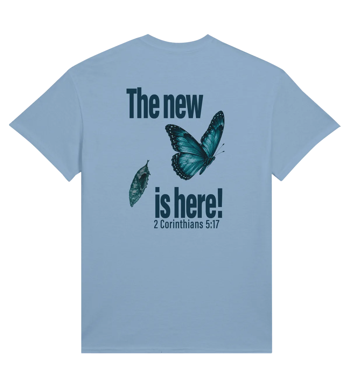 The New is Here | T-shirt — light blue back