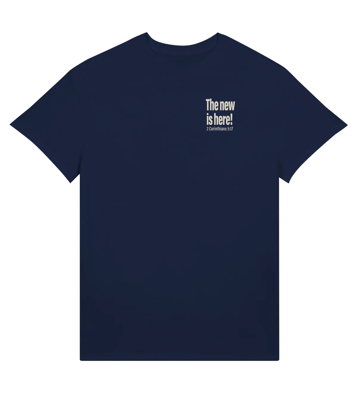 The New is Here | T-shirt — navy front