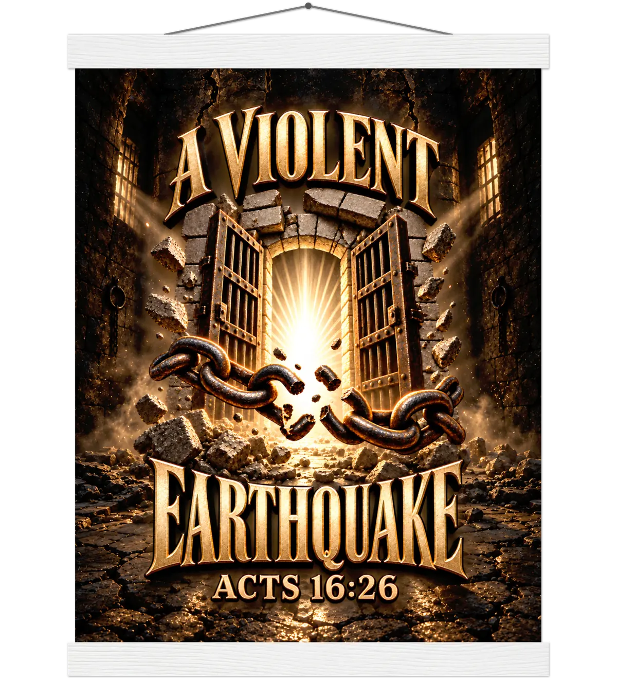 A violent earthquake – Poster with hanger – 30×40 cm – white