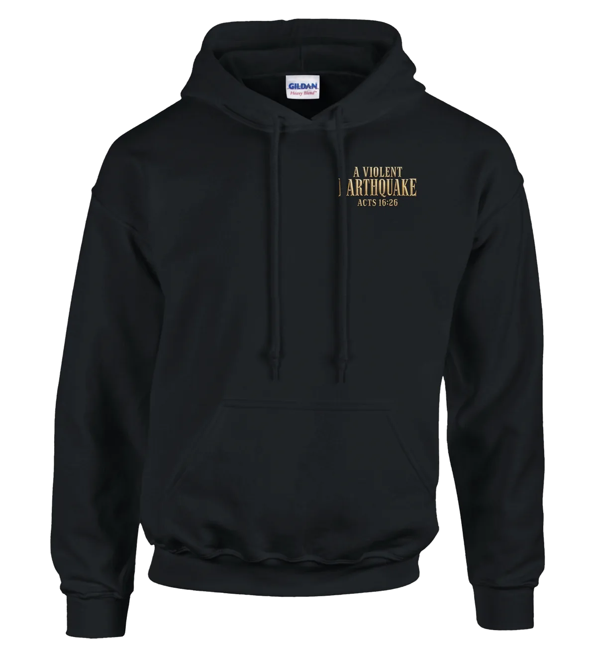 A violent earthquake | Hoodie — black front