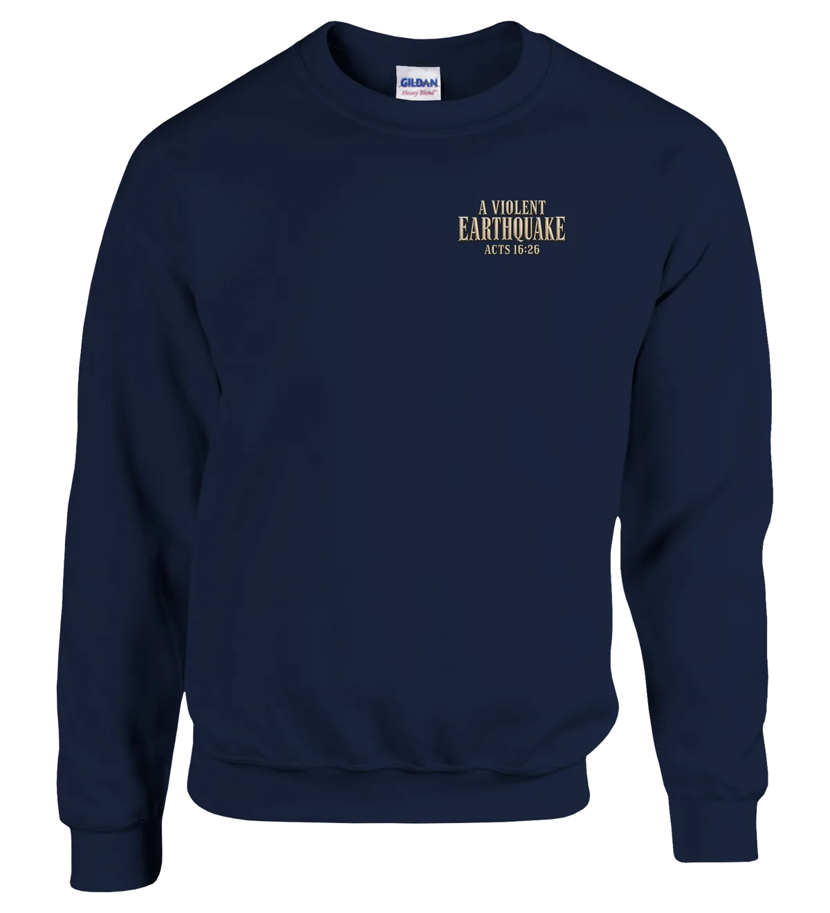 A violent earthquake | Sweatshirt — navy front