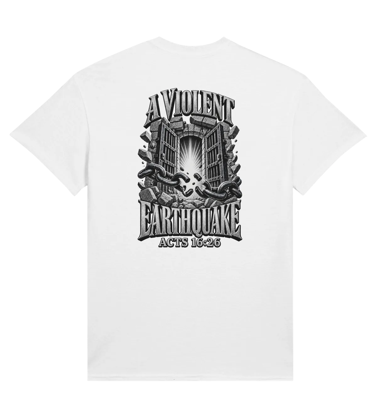A violent earthquake | T-shirt — white back