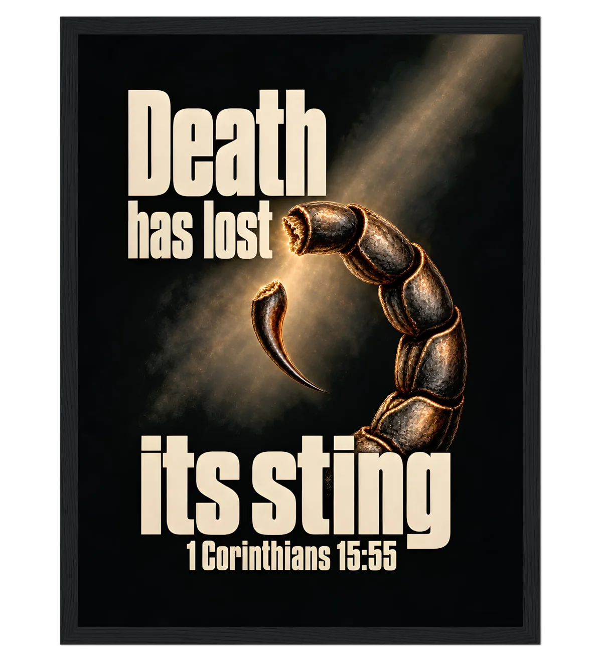 Death has lost its sting | Framed Poster — 30x40cm black