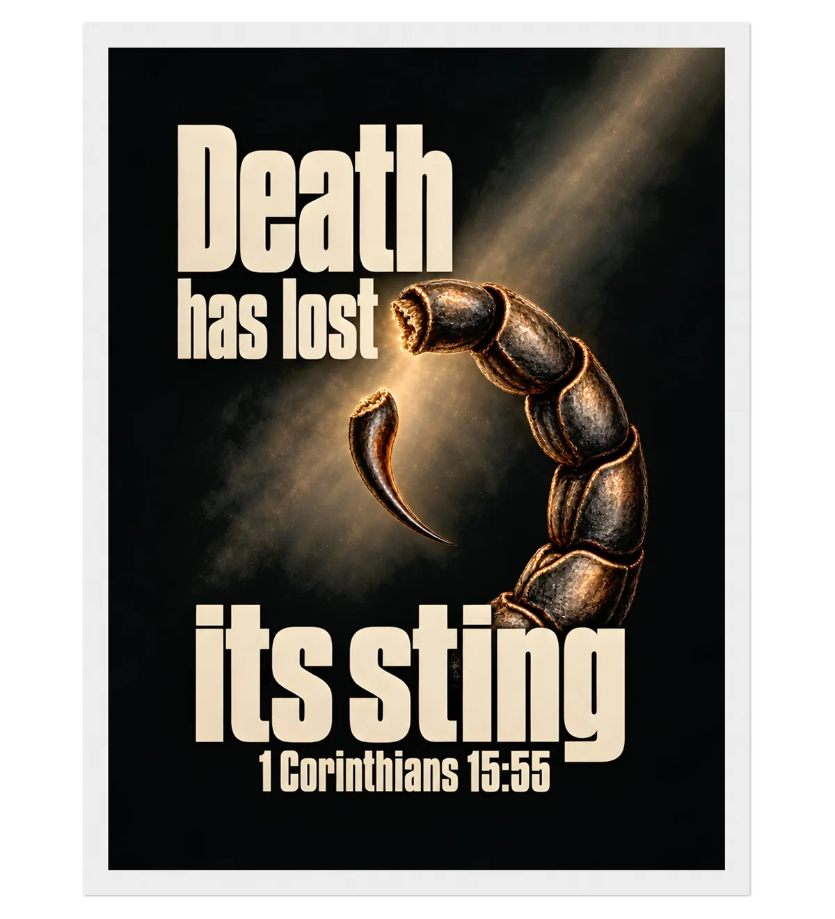 Death has lost its sting | Framed Poster — 30x40cm white
