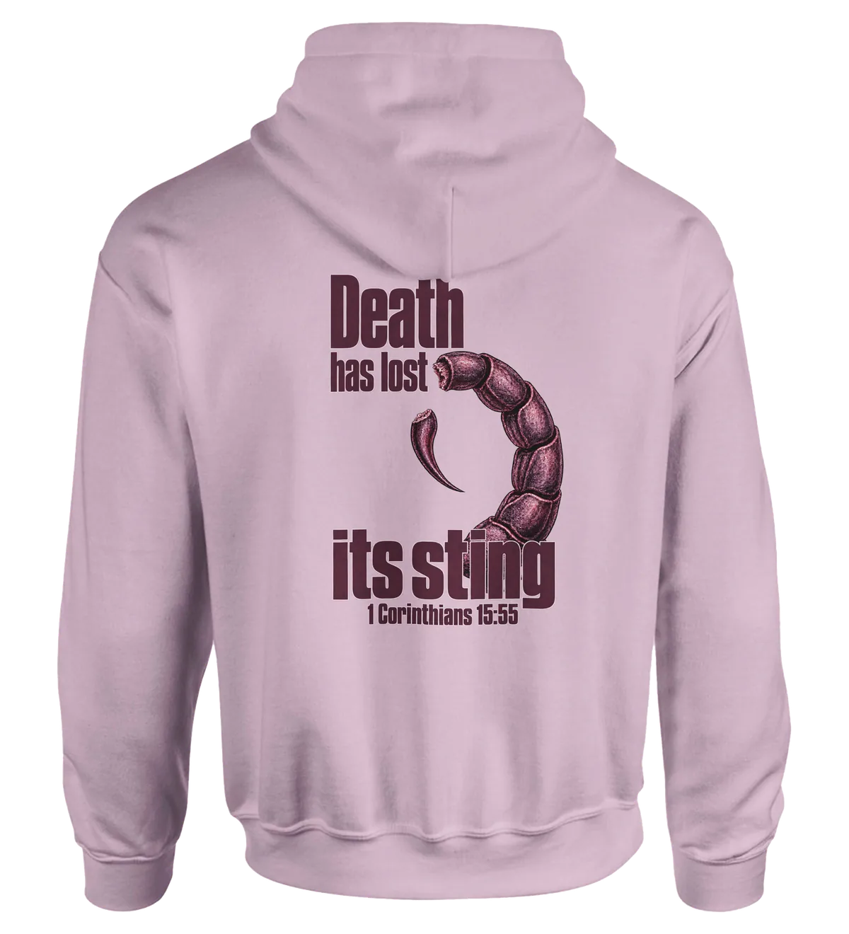 Death has Lost its Sting | Hoodie — light pink back