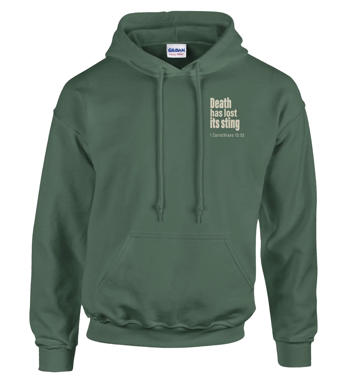 Death has Lost its Sting | Hoodie — military green front