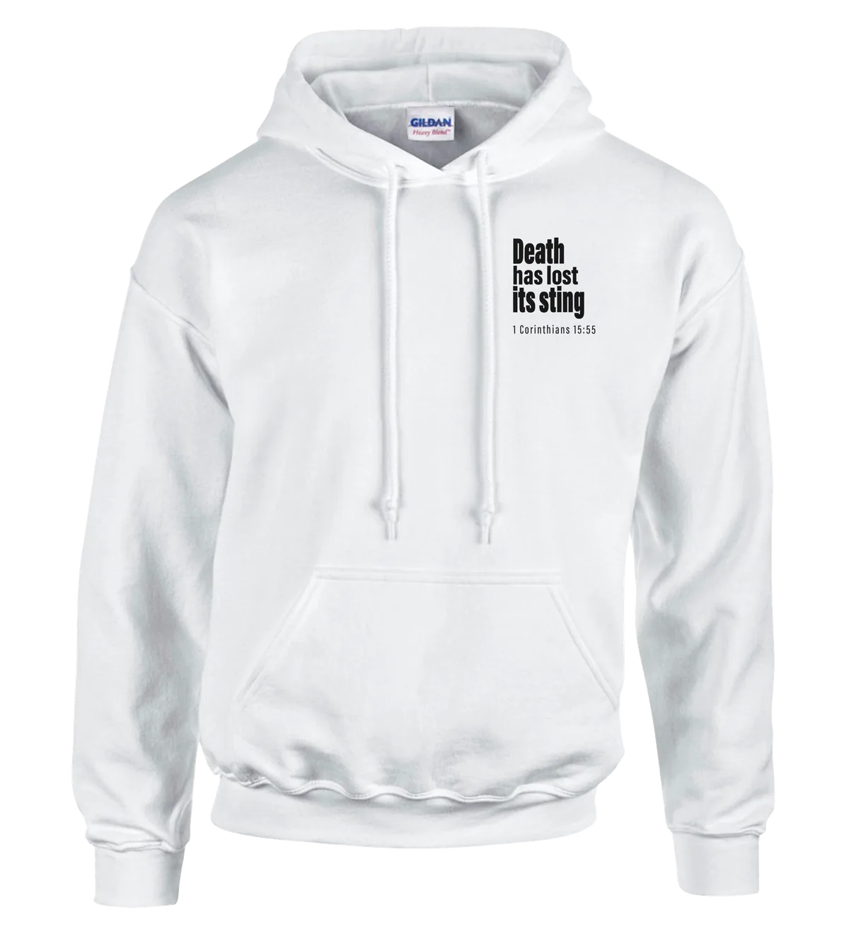 Death has Lost its Sting | Hoodie — white front