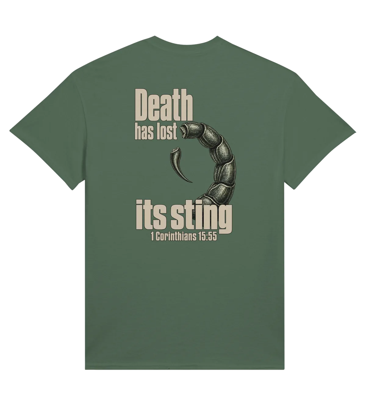 Death has Lost its Sting | T-shirt — military green back