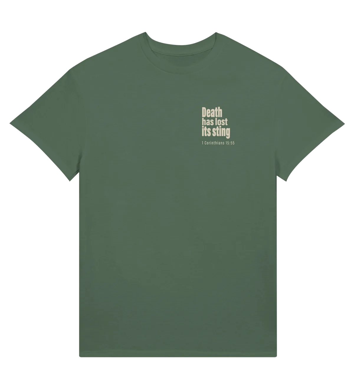 Death has Lost its Sting | T-shirt — military green front