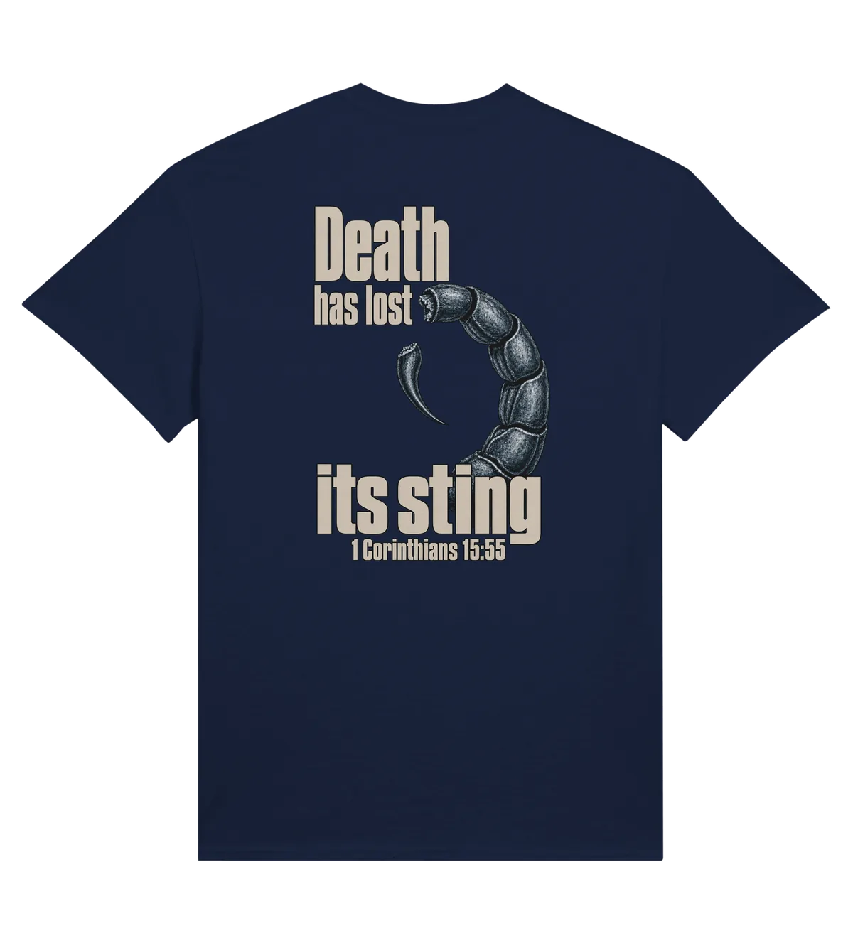 Death has Lost its Sting | T-shirt — navy back