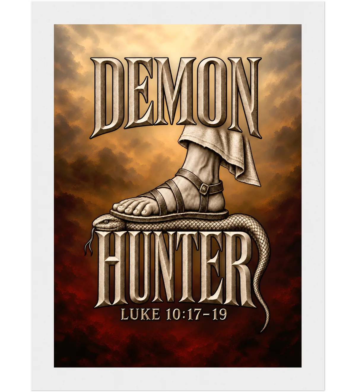 Demon Hunter – Framed poster – 13×18 cm – white