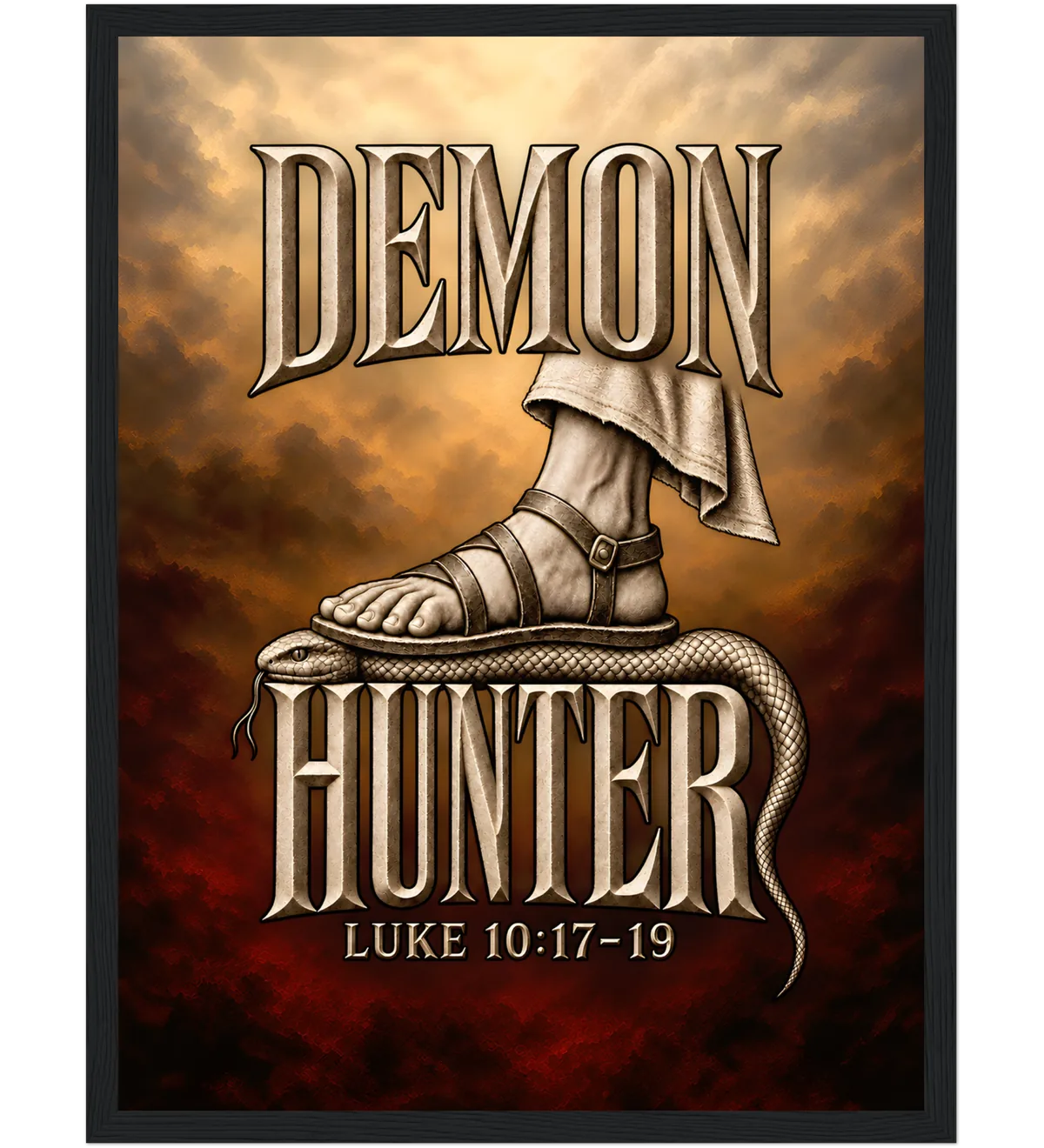 Demon Hunter – Framed poster – 30×40 cm – black