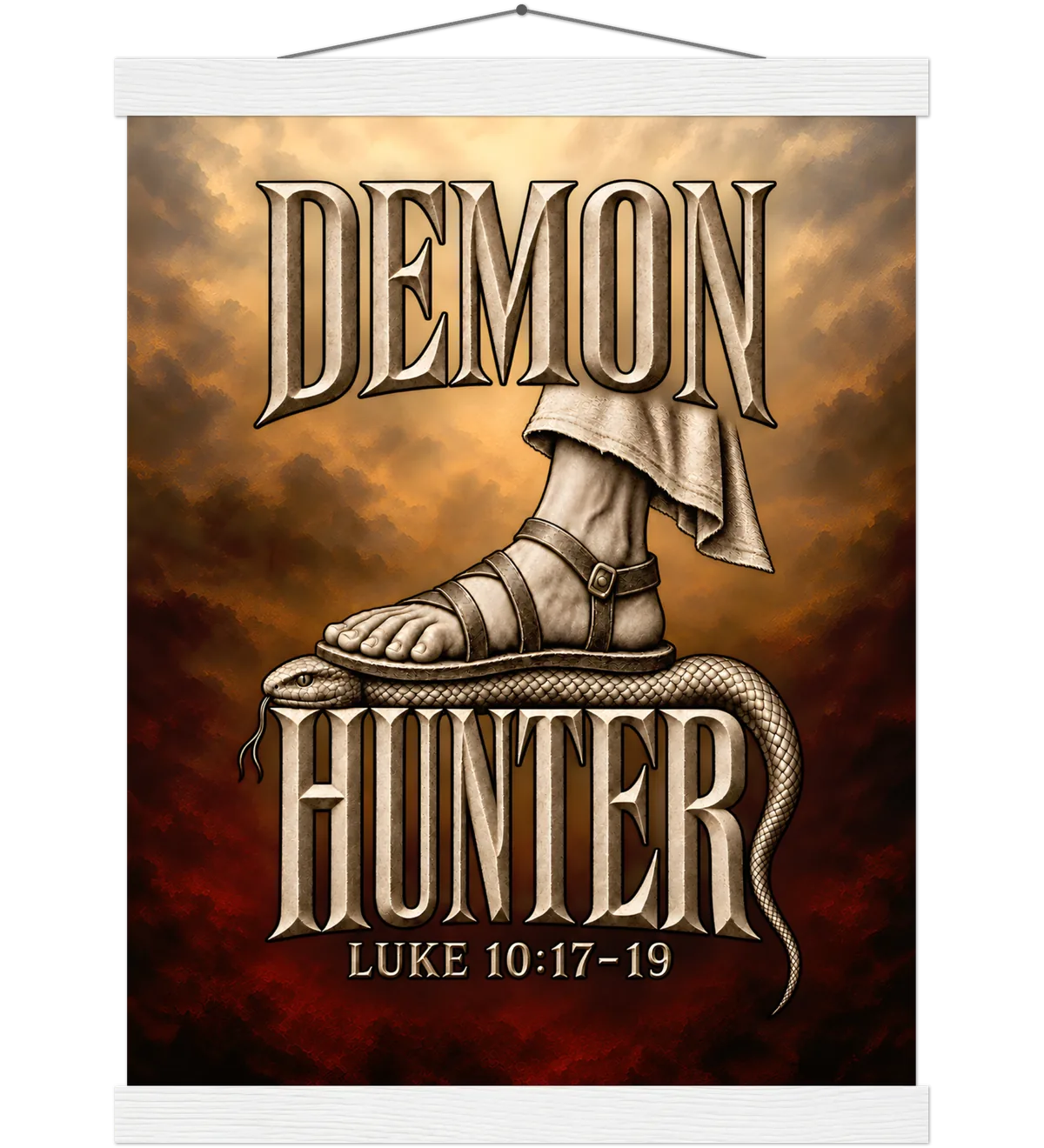 Demon Hunter – Poster with hanger – 30×40 cm – white