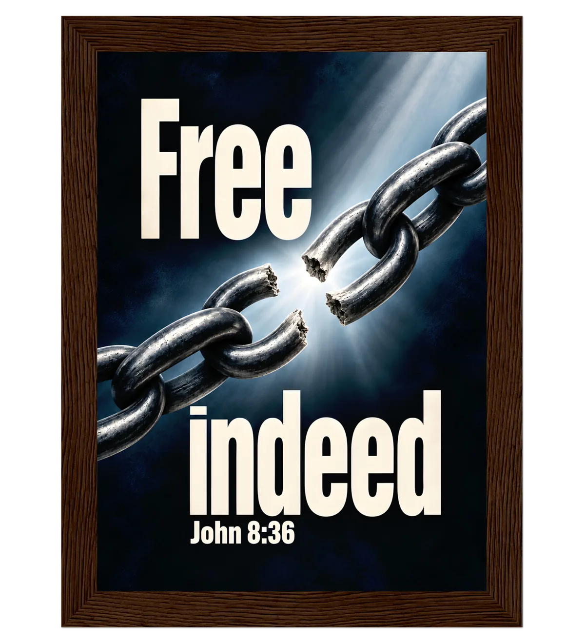 Free Indeed | Framed poster — 13x18cm dark wood