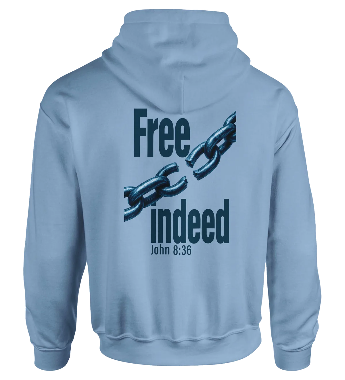 Free Indeed | Hoodie — light blue back