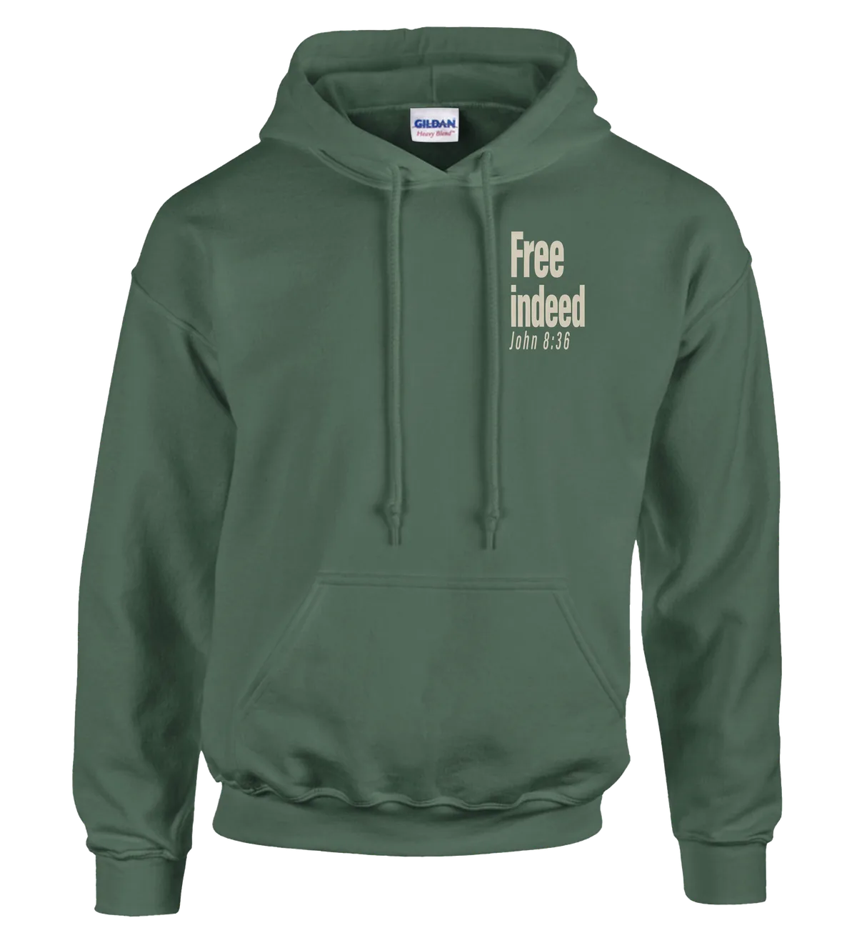 Free Indeed | Hoodie — military green front