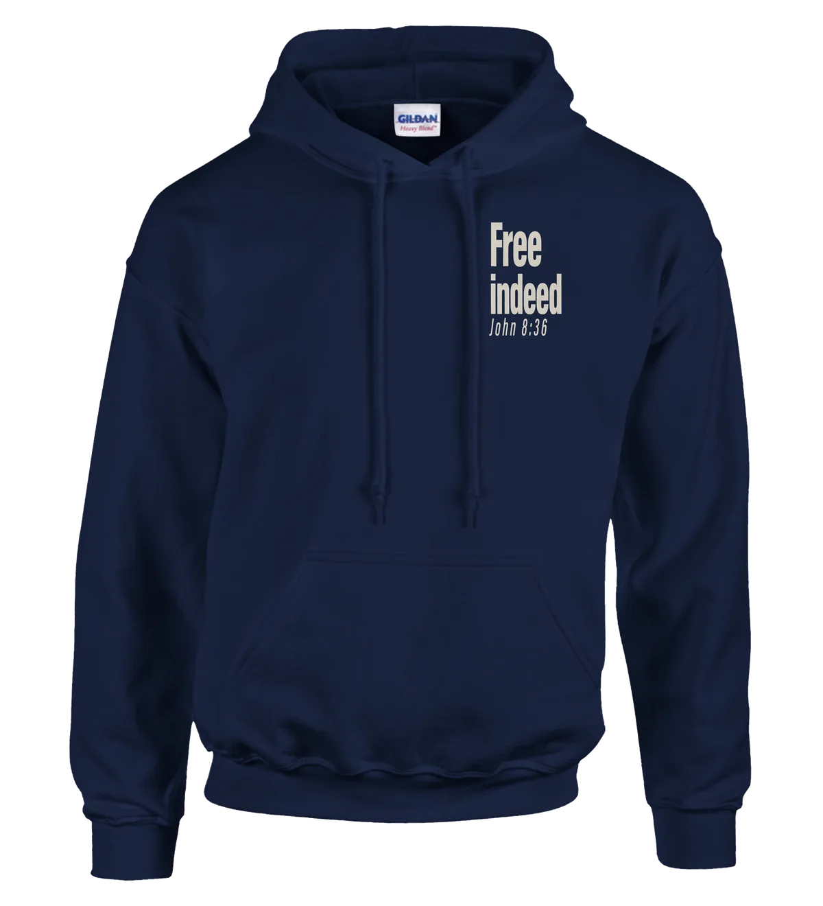 Free Indeed | Hoodie — navy front