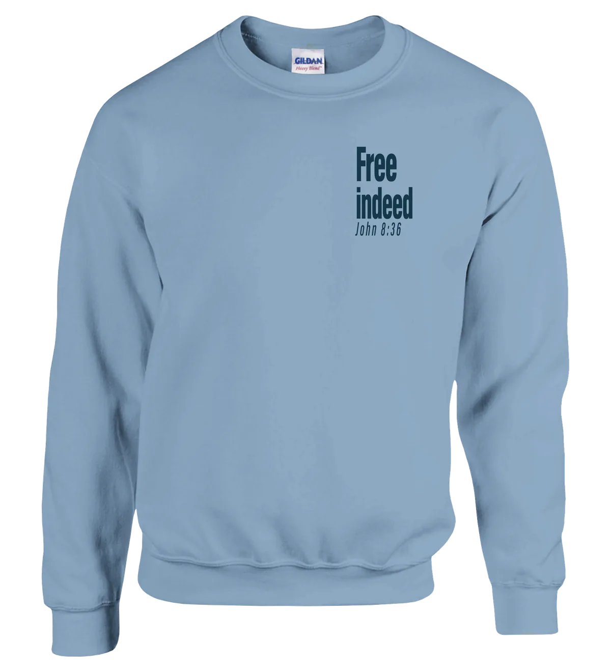 Free Indeed | Sweatshirt — light blue front